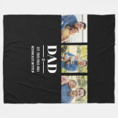 Dad Est. Year Name Number Bold Font 3 Photo Fleecedecke (Vorderseite (Horizontal))