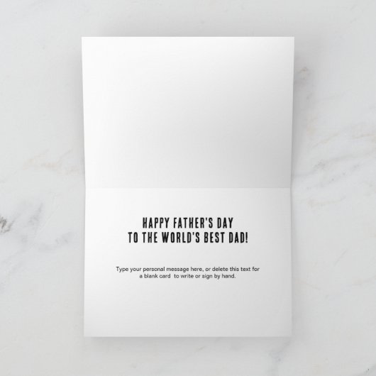 Dad Est. Year Name Number Bold Font 3 Photo Karte (Innenseite)