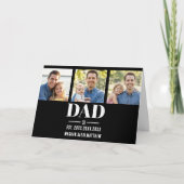 Dad Est. Year Name Number Bold Font 3 Photo Karte (Vorderseite)