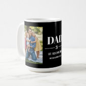 Dad Est. Year Name Number Bold Font Photo  Kaffeetasse (Vorderseite Links)