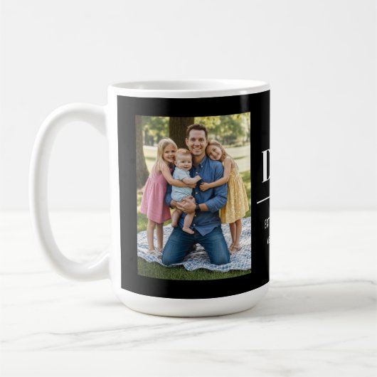 Dad Est. Year Name Number Bold Font Photo Kaffeetasse (Links)