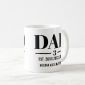 Dad Est. Year Name Number Modern Script Kaffeetasse (VorderseiteRechts)