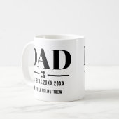 Dad Est. Year Name Number Modern Script Kaffeetasse (Vorderseite Links)