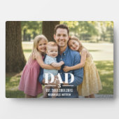 Dad Est. Year Name NumberBold Font Photo Block Fotoplatte (Vorderseite)