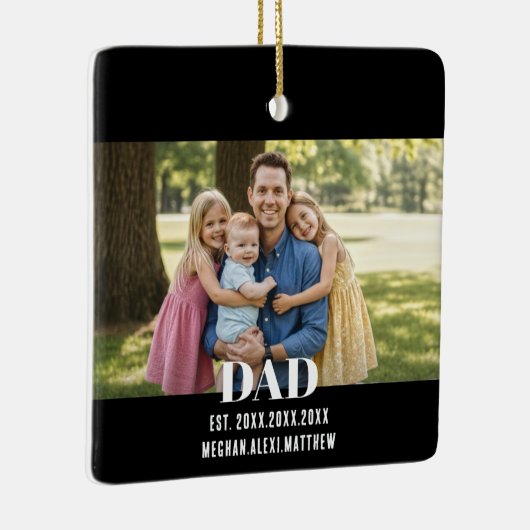 Dad Est. Year Name Photo Script Keramikornament (Rechts)