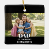 Dad Est. Year Name Photo Script Keramikornament (Vorderseite)