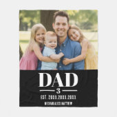 Dad Est. Year Names Number Bold Font Photo Fleecedecke (Vorderseite)