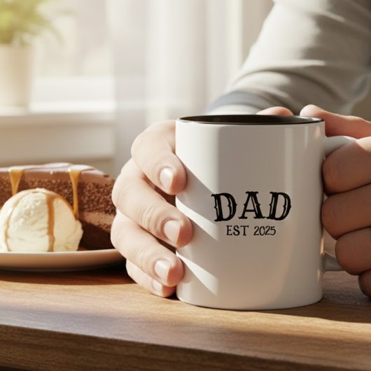 Dad Est  Zweifarbige Tasse