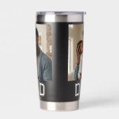 Dad Established 2 Photo Collage Customized Black Thermobecher (Links)