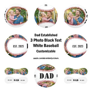 Dad Established 3 Foto Schwarzer Text Weiß Baseball