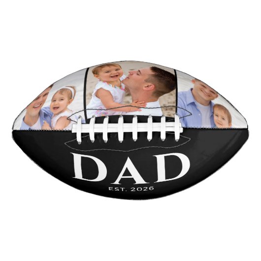 Dad Established Black 3 Photo Football (Vorderseite)