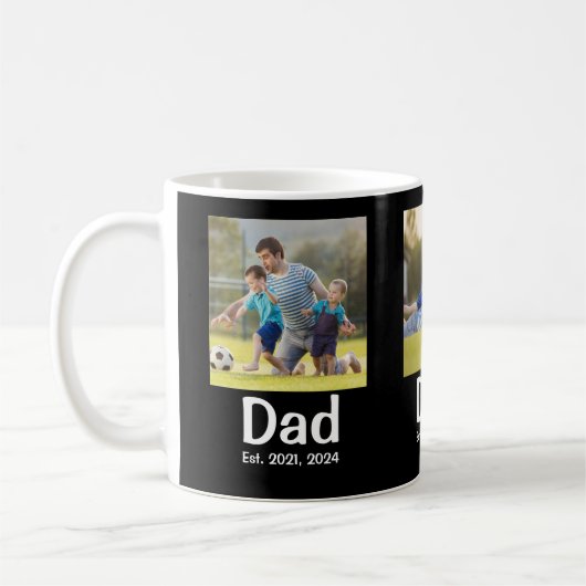 Dad Established Black 3 Photo Kaffeetasse (Links)