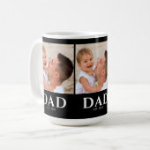 Dad Established Black 3 Photo Kaffeetasse (Vorderseite Links)