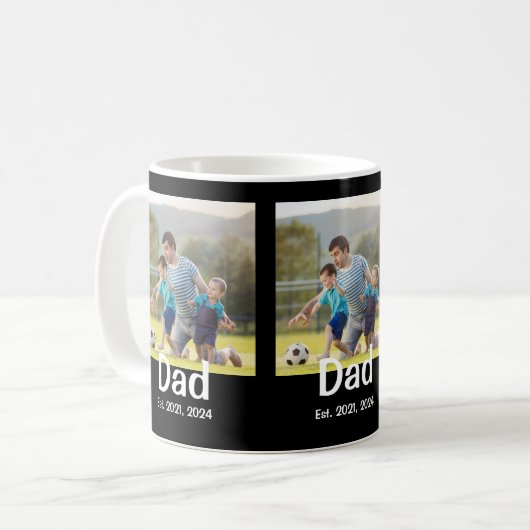 Dad Established Black 3 Photo  Kaffeetasse (Vorderseite Links)