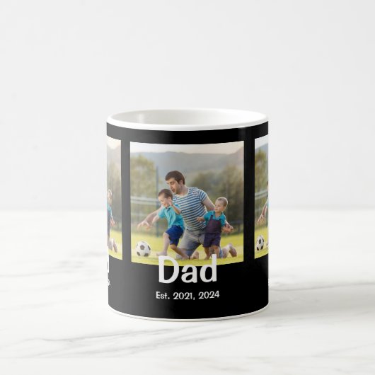 Dad Established Black 3 Photo  Kaffeetasse (Mittel)