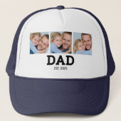 Dad Established Black 3 Photo Truckerkappe (Vorderseite)