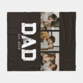 Dad Established Black Fun 3 Photo Fleecedecke (Vorderseite (Horizontal))