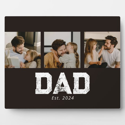 Dad Established Black Fun 3 Photo Fotoplatte (Vorderseite)