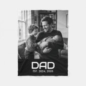 Dad Established Black Modern Bold Photo Fleecedecke (Vorderseite)
