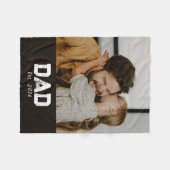 Dad Established Black Modern Bold Photo Fleecedecke (Vorderseite (Horizontal))