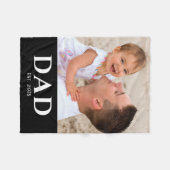 Dad Established Black Modern Photo Fleecedecke (Vorderseite (Horizontal))