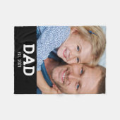 Dad Established Black Modern Photo Fleecedecke (Vorderseite (Horizontal))