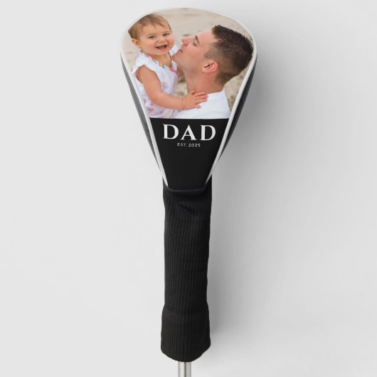 Dad Established Black Photo Golf Headcover (Vorderseite)