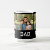 Dad Established Black Photo Modern Typography Gift Kaffeetasse (Mittel)