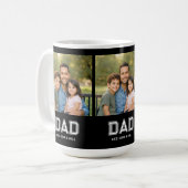 Dad Established Black Photo Modern Typography Gift Kaffeetasse (Vorderseite Links)