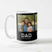 Dad Established Black Photo Modern Typography Gift Kaffeetasse (Links)