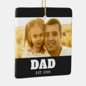 Dad Established Black White Bold Photo Keramikornament (Rechts)