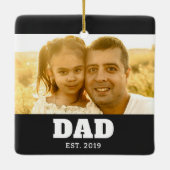 Dad Established Black White Bold Photo Keramikornament (Rückseite)