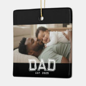 Dad Established Black White Bold Photo Keramikornament (Links)