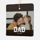 Dad Established Black White Bold Photo Keramikornament (Links)