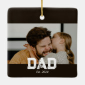 Dad Established Black White Bold Photo Keramikornament (Rückseite)