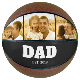 Dad Established Bold Black 3 Photo Basketball