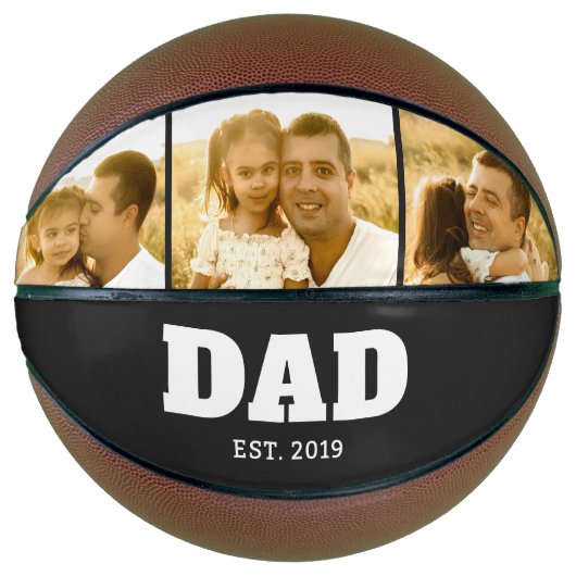 Dad Established Bold Black 3 Photo Basketball (Vorderseite)