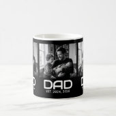 Dad Established Bold Black 3 Photo Coffee Mug Kaffeetasse (Mittel)