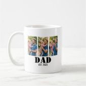 Dad Established Bold Black Font 3 Photos Kaffeetasse (Links)