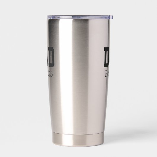 Dad Established Bold Black Text Stainless Steele Thermobecher (Links)