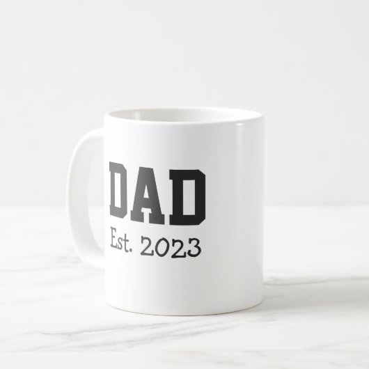 Dad Established Bold Black Text White Kaffeetasse (Vorderseite Links)