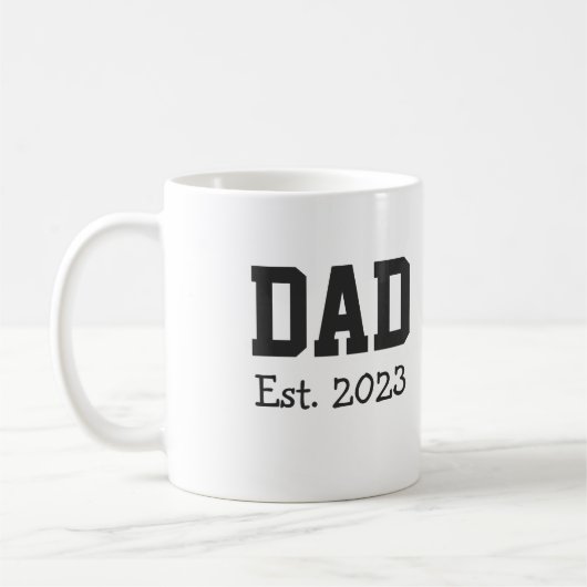 Dad Established Bold Black Text White Kaffeetasse (Links)