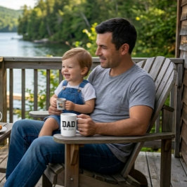 Dad Established Bold Black Text White Kaffeetasse