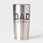 Dad Established Bold Black Year New Dad Gift Thermobecher (Rückseite)