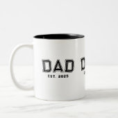 Dad Established Bold Black Year New Dad Gift Zweifarbige Tasse (Links)