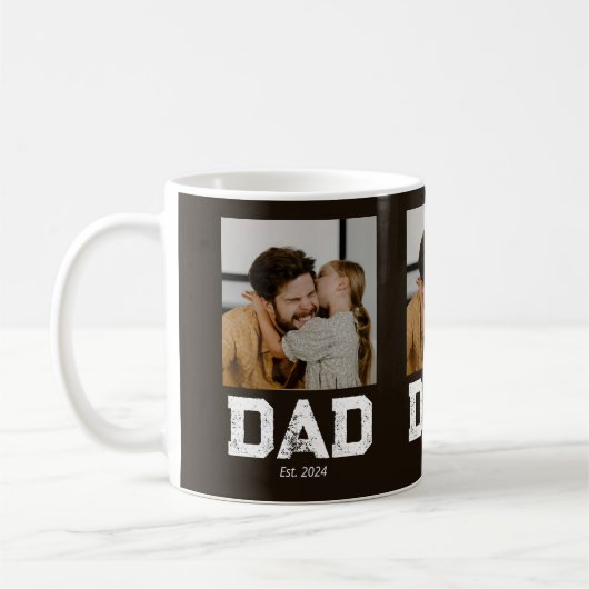 Dad Established Bold Dad Black 3 Photo Kaffeetasse (Links)