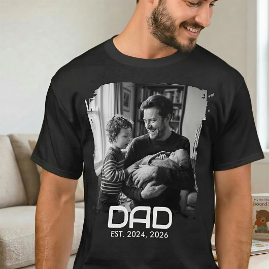 Dad Established Bold Photo T-Shirt