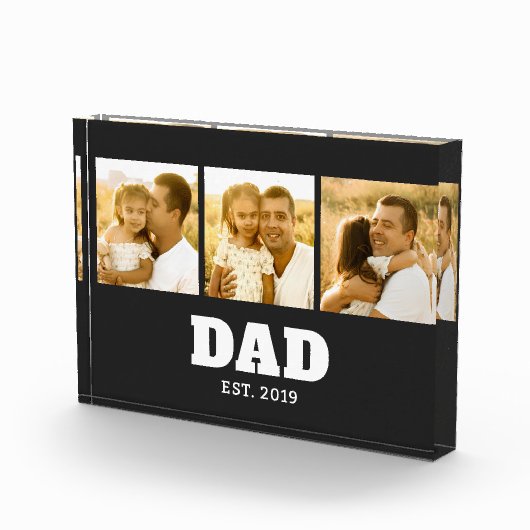 Dad Established Bold Text Black 3 Photo Fotoblock (Rechts)