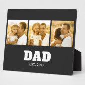Dad Established Bold Text Black 3 Photo Fotoplatte (Seite)