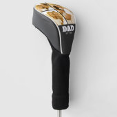Dad Established Bold Text Black 3 Photo Golf Headcover (angewinkelt)
